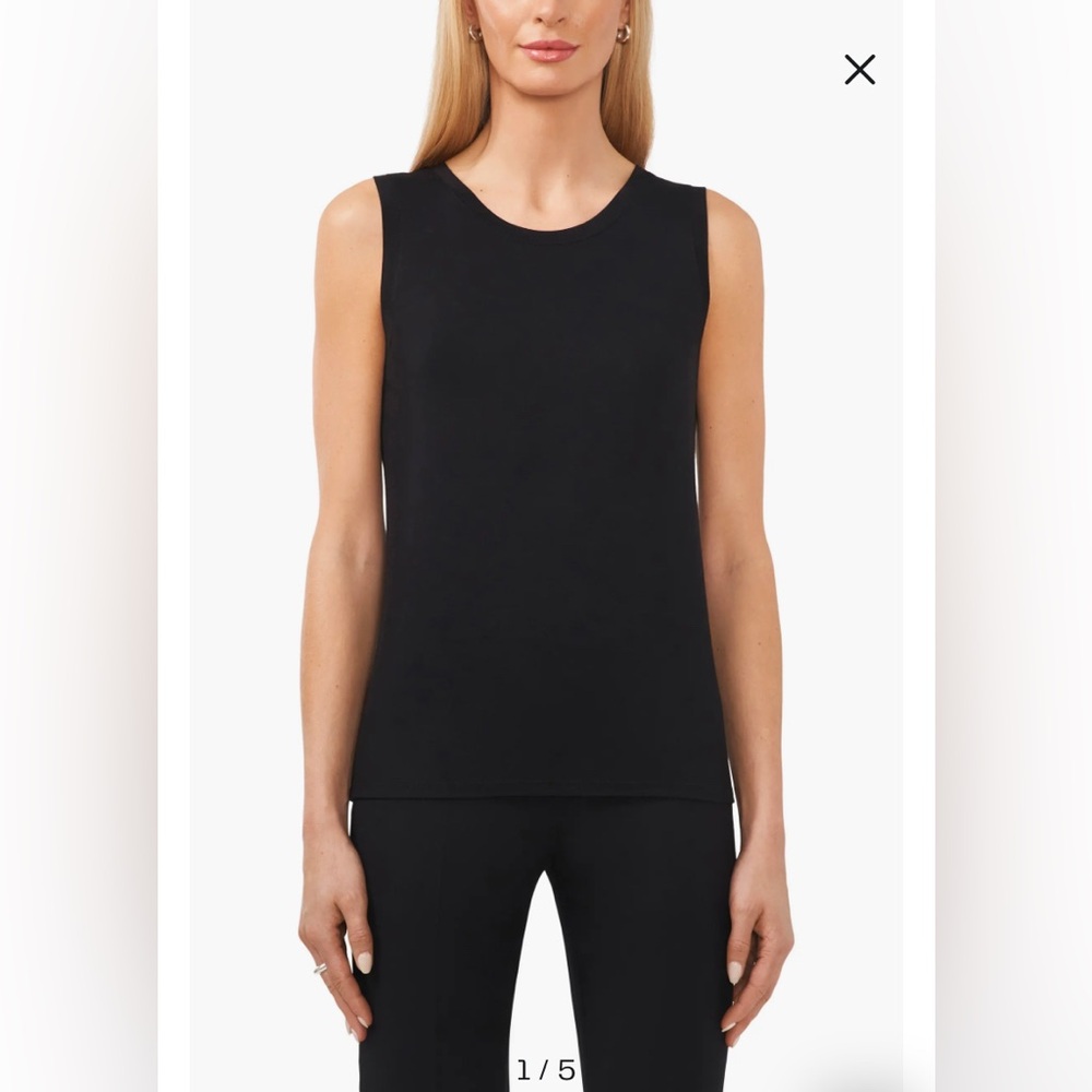 Halogen | Crewneck Keyhole Back Tank Top